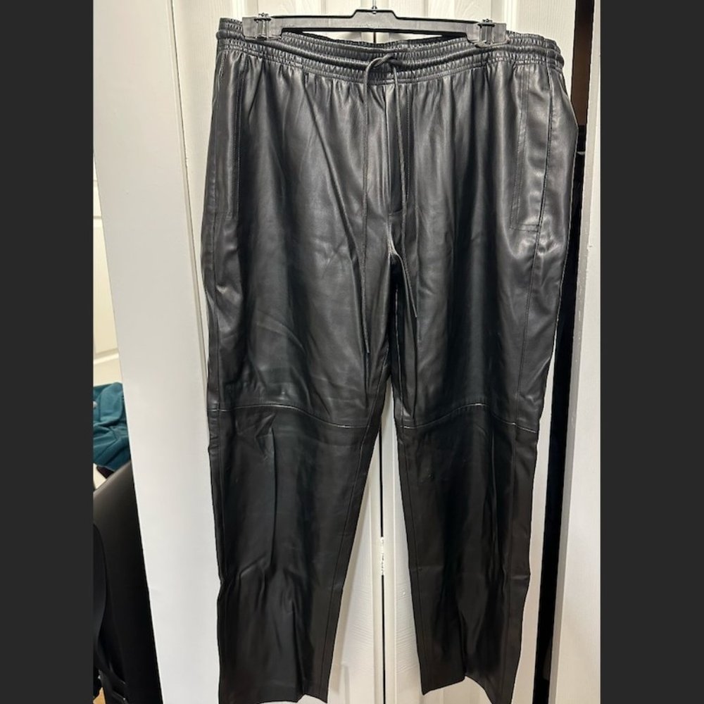 Mango Leather Effect Trouser